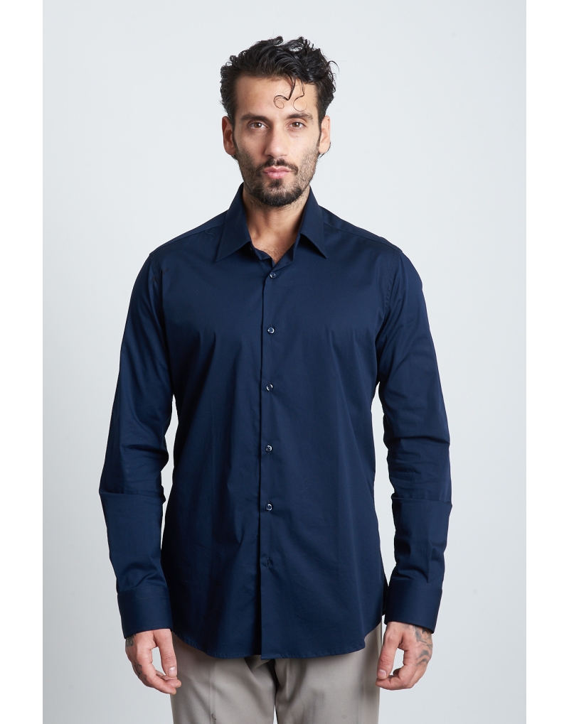 camicia regular unita blu...